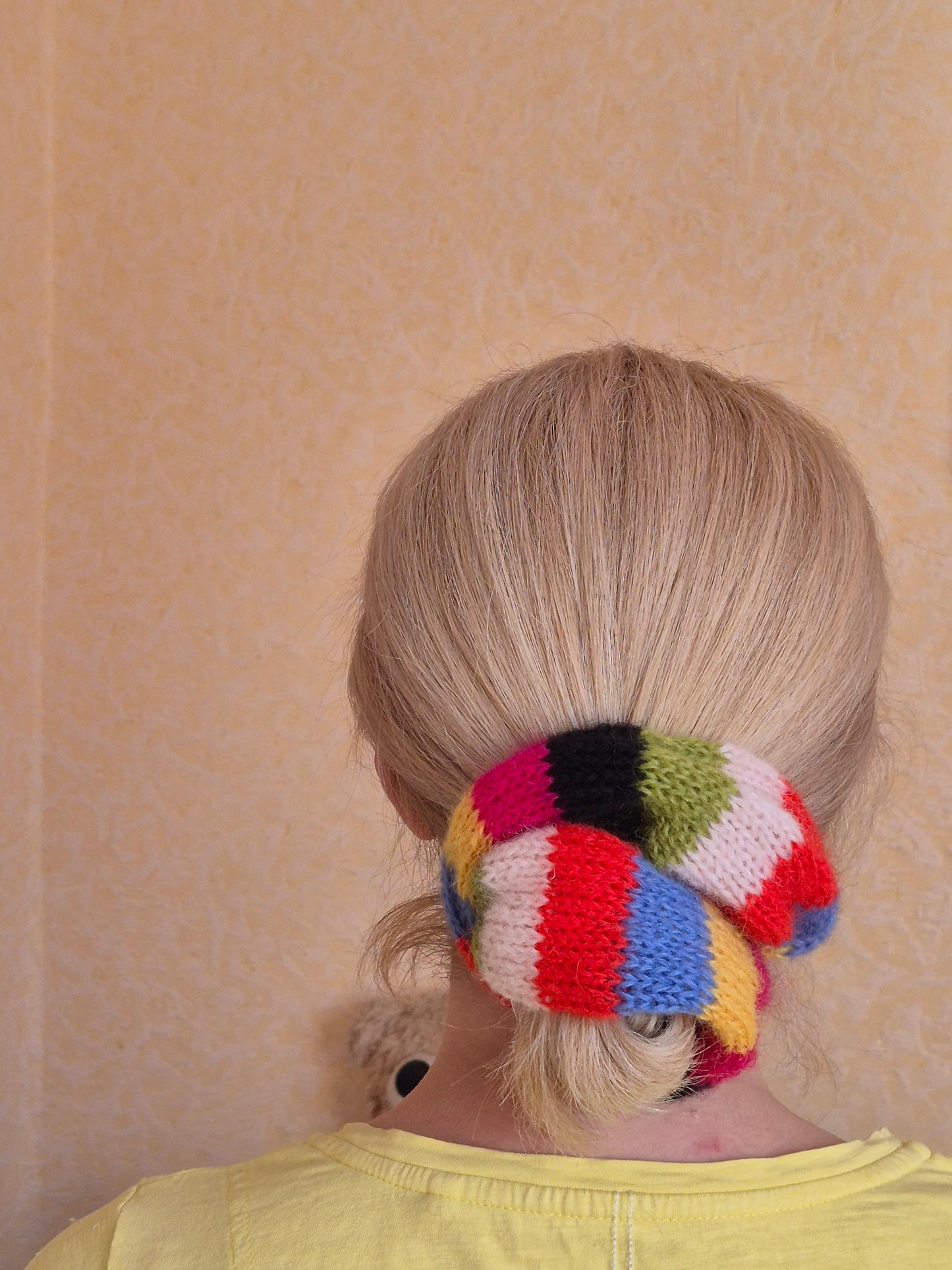 Hand Knit Kid Mohair & Silk Scrunchie – Soft & Airy Hair Accessory