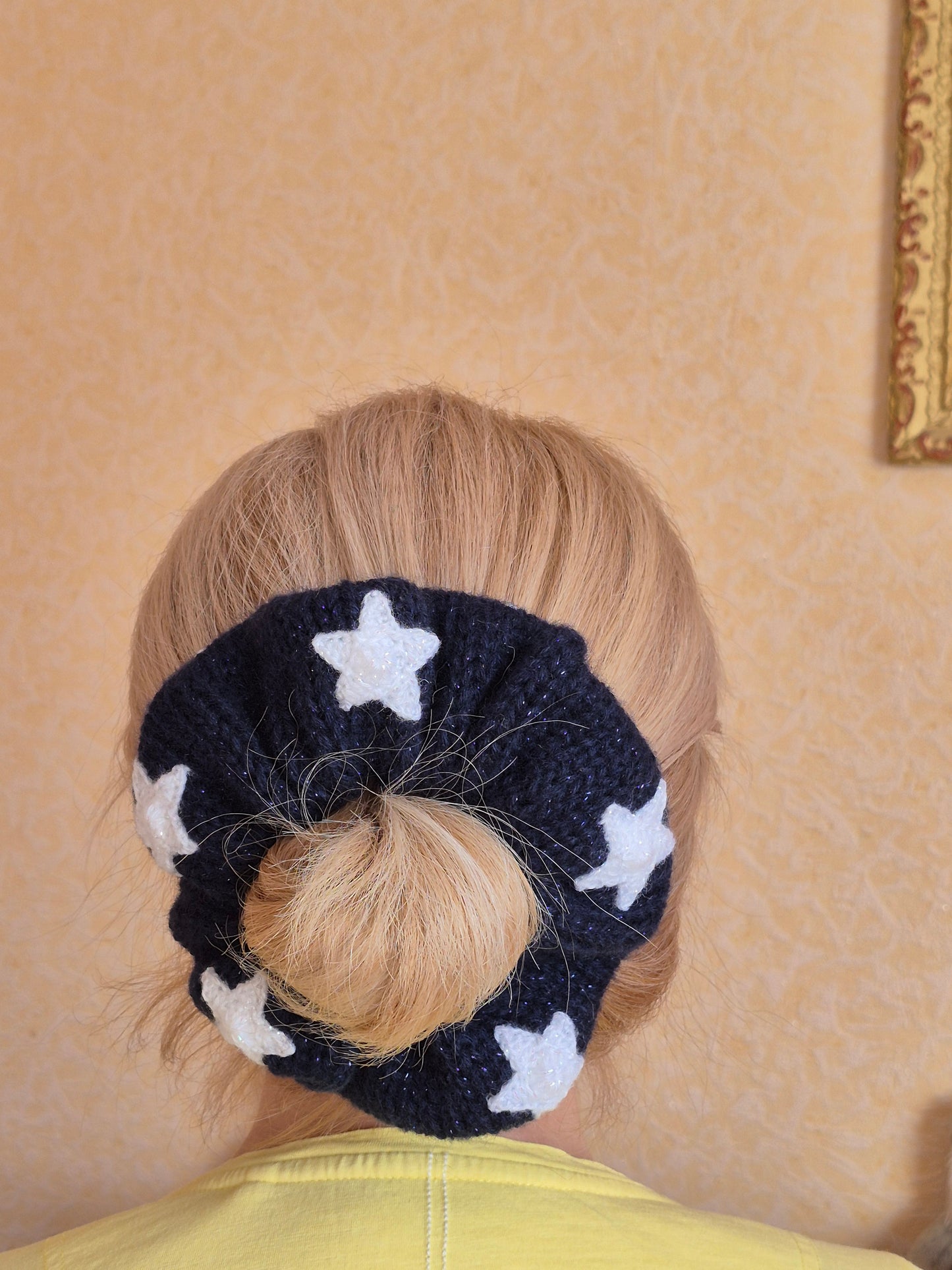 Angora, Wool & Lurex Scrunchie – Soft Knit with Subtle Sparkle