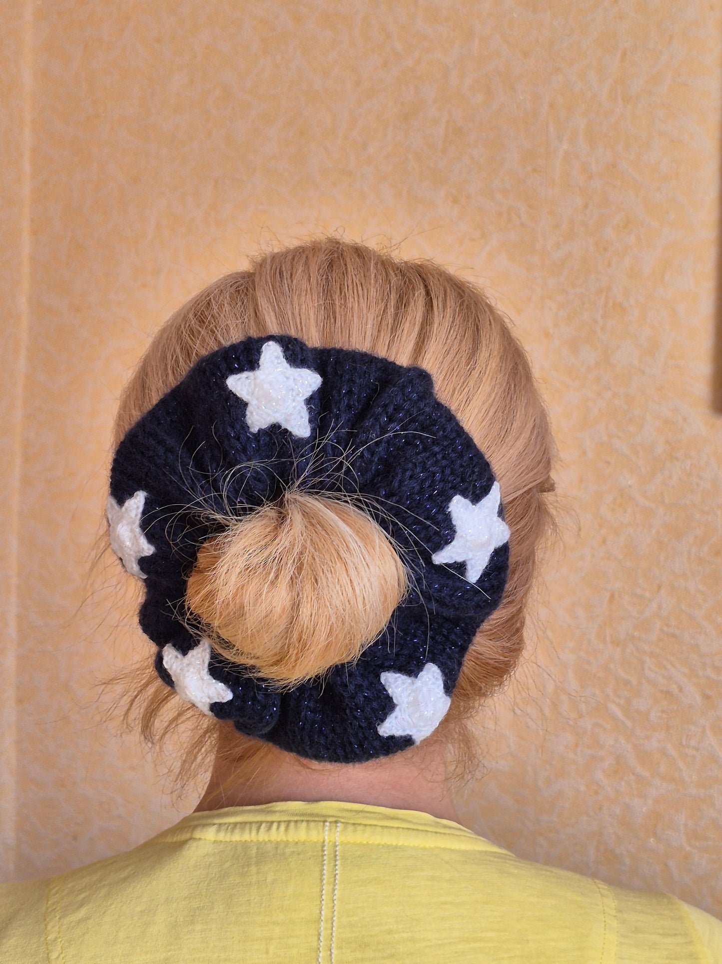 Angora, Wool & Lurex Scrunchie – Soft Knit with Subtle Sparkle