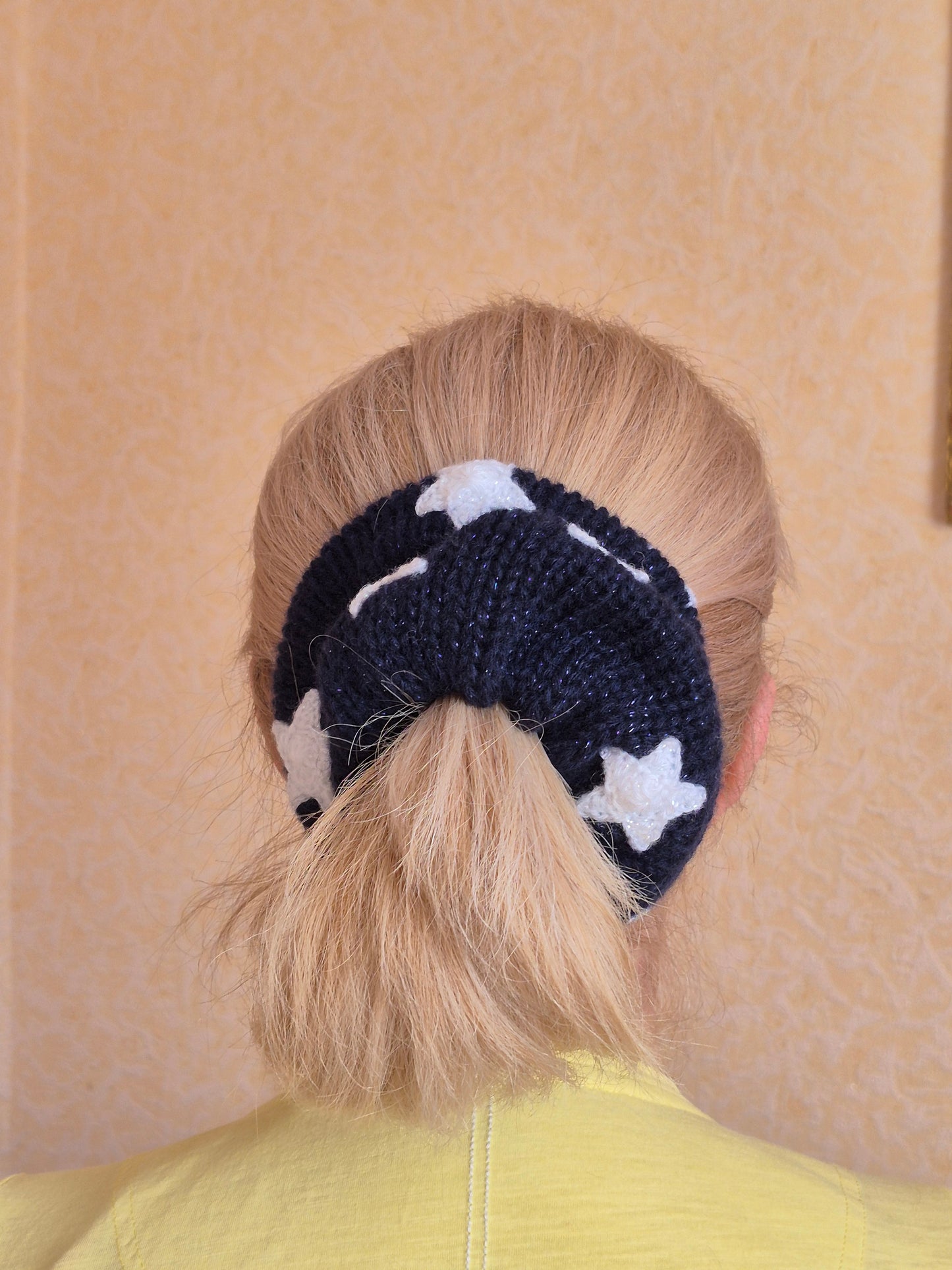 Angora, Wool & Lurex Scrunchie – Soft Knit with Subtle Sparkle