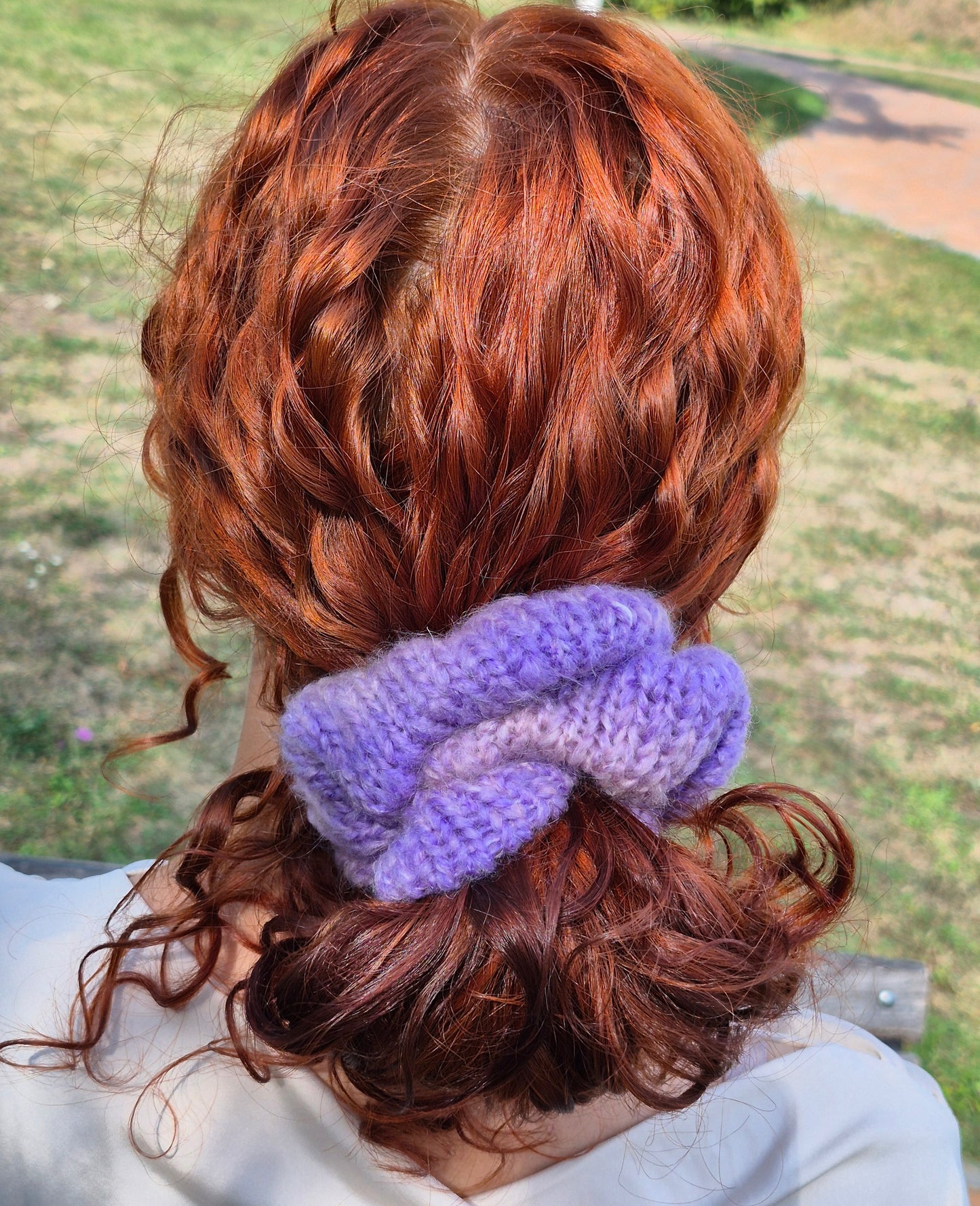 Mohair & Wool Scrunchie – Soft Hand Knit Hair Accessory