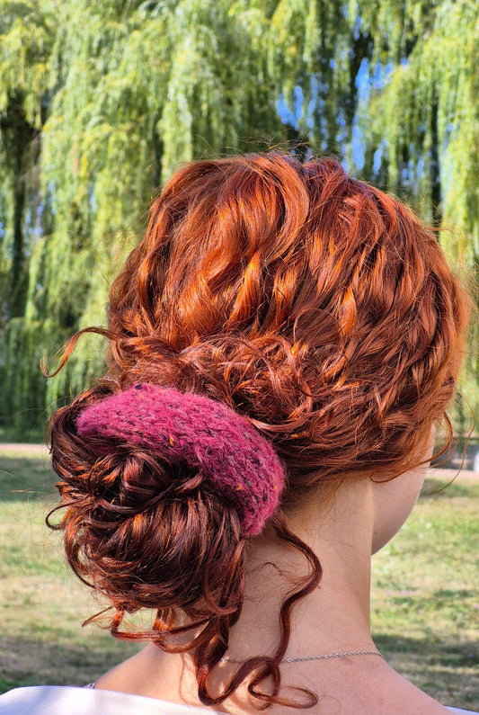 Mohair Scrunchie – Soft Hand Knit Hair Accessory