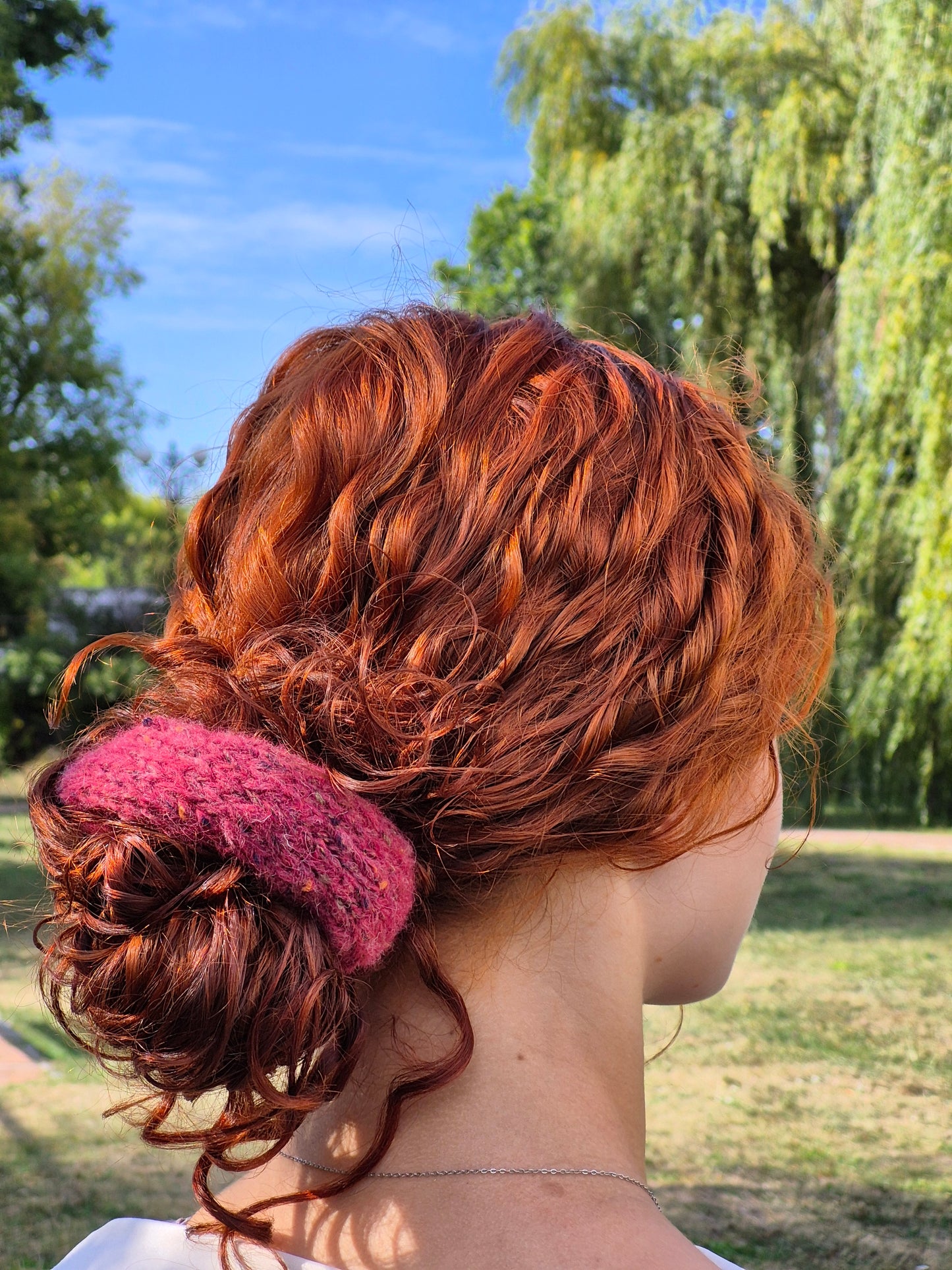 Mohair Scrunchie – Soft Hand Knit Hair Accessory