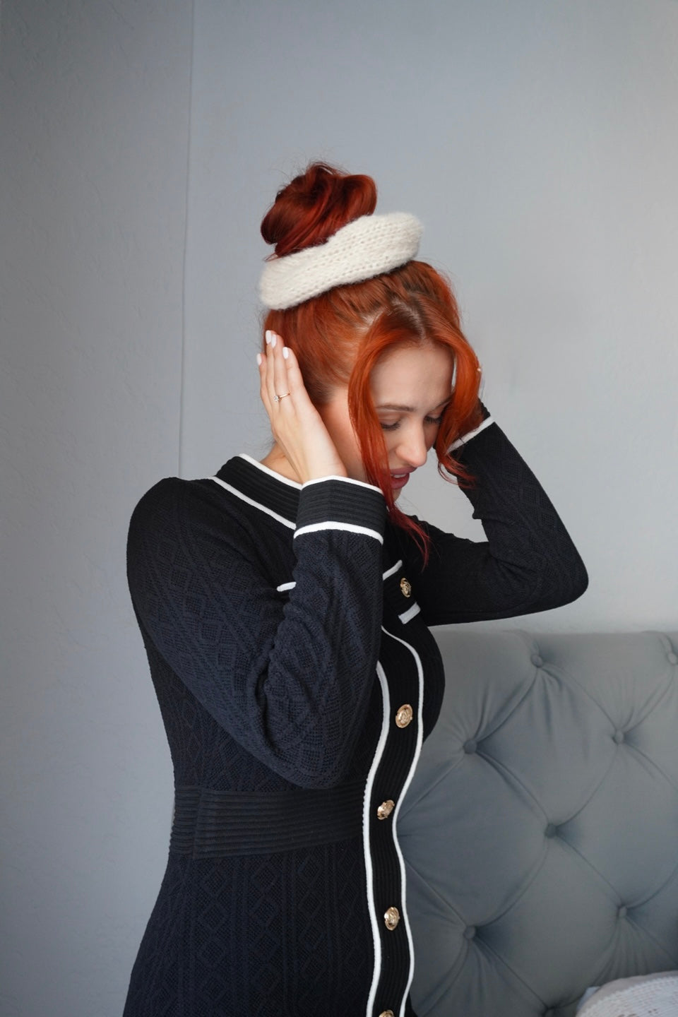 Handmade Alpaca Silk Knitted Scrunchie – Soft Luxury Hair Accessory